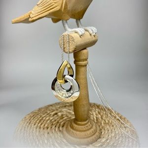 SAQ for Avon Golf and Silver Tone Necklace and Pendant with Rhinestones